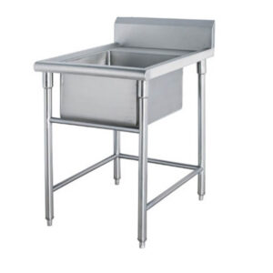 stainless steel work table with sink for commercial kitchen