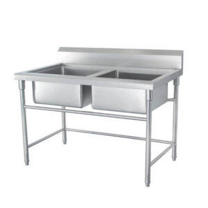 stainless steel work table with sink for commercial kitchen