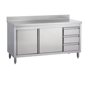 stainless steel cupboard with drawers