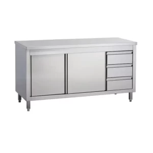 stainless steel cupboard with drawers